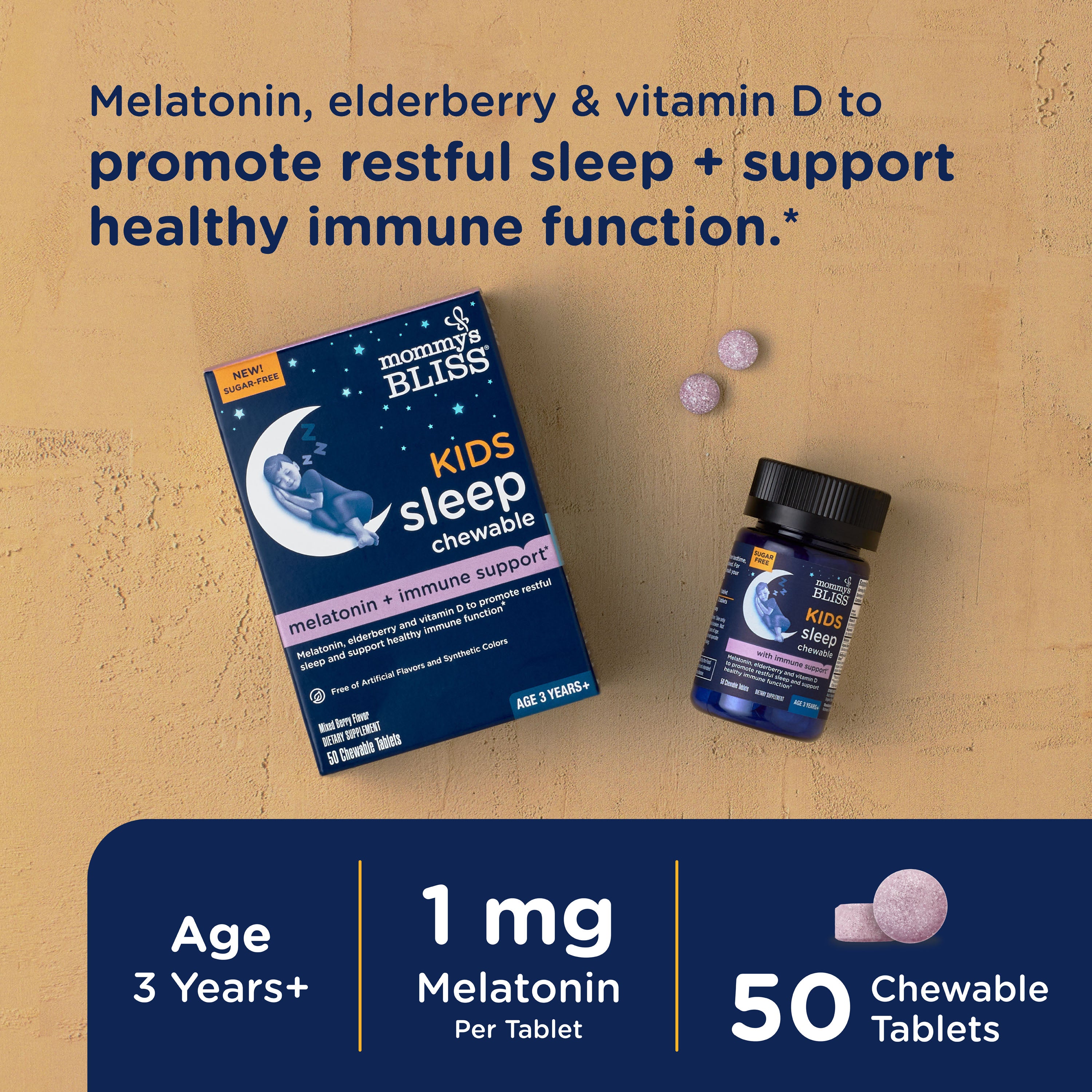 Sugar-Free Kids Sleep + Immune Support Chewable