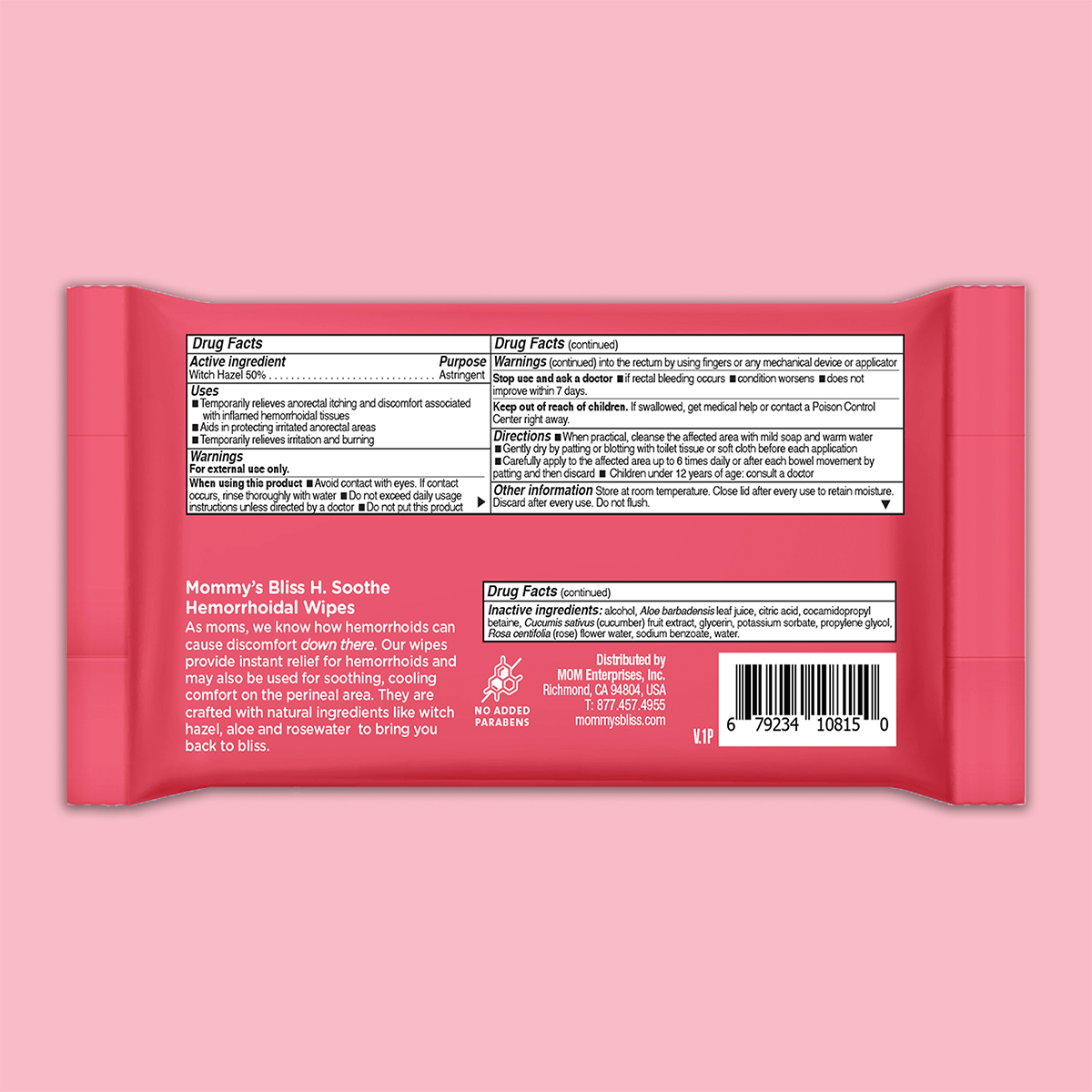 H. Soothe Hemorrhoidal Wipes drug facts